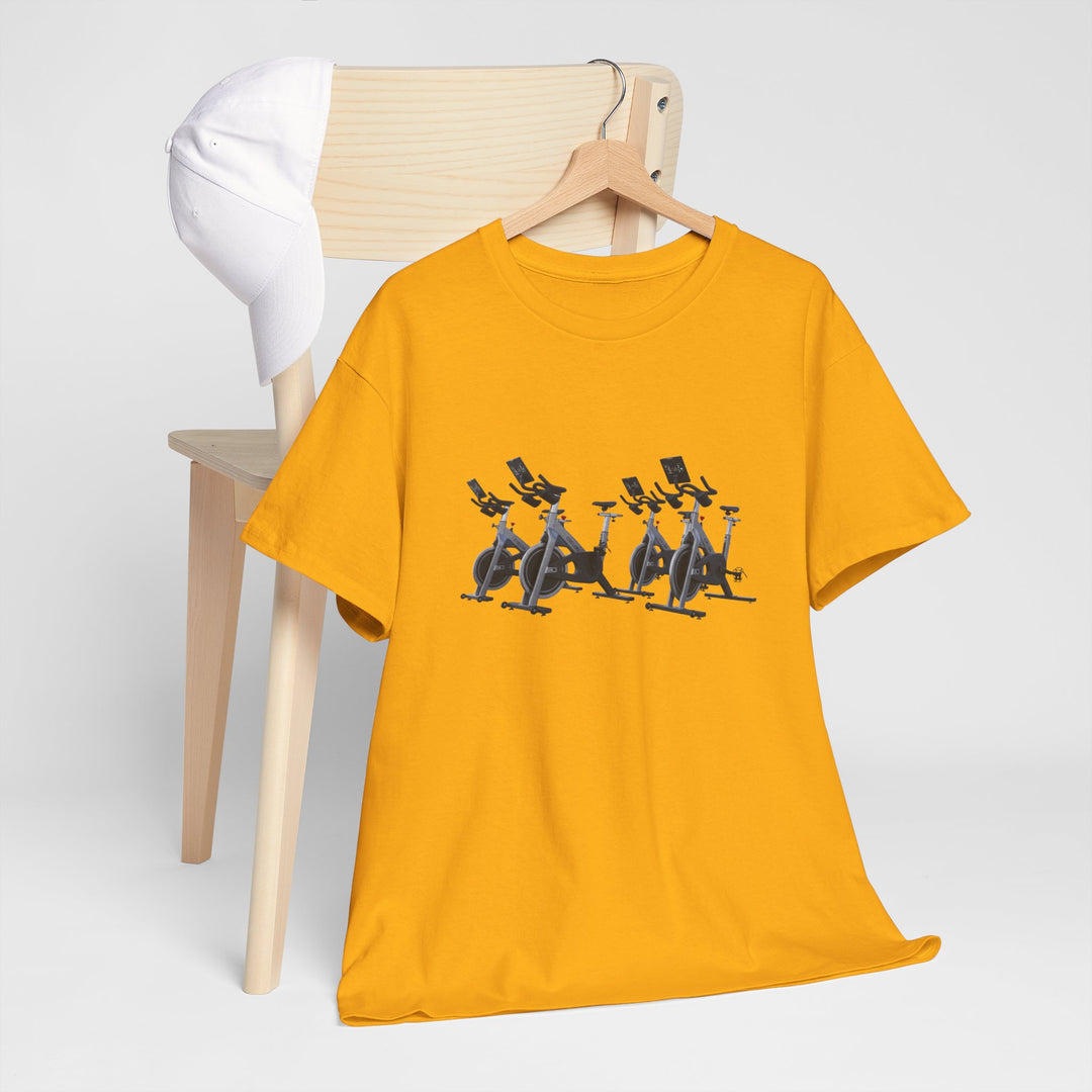 Spin Bikes Tee – soft, breathable cotton designed for indoor cycling and spin classes. Comfortable, durable, and perfect for active lifestyles.