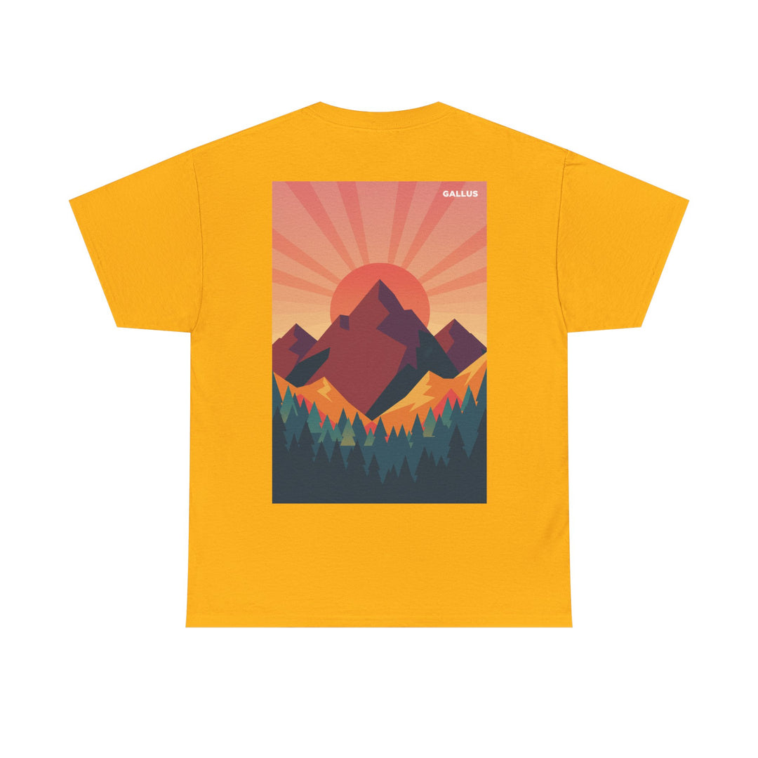 Mountain Sunset T-Shirt — Retro Nature Graphic Tee with &