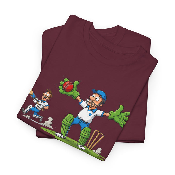 Cricket Catch Graphic Cartoon T-Shirt