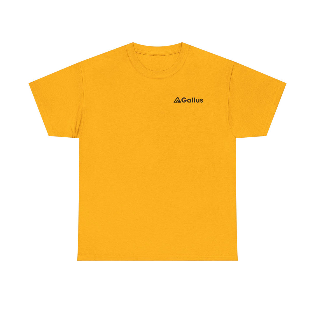 Mountain Sunset Graphic Tee — Vintage Nature Poster Back Print