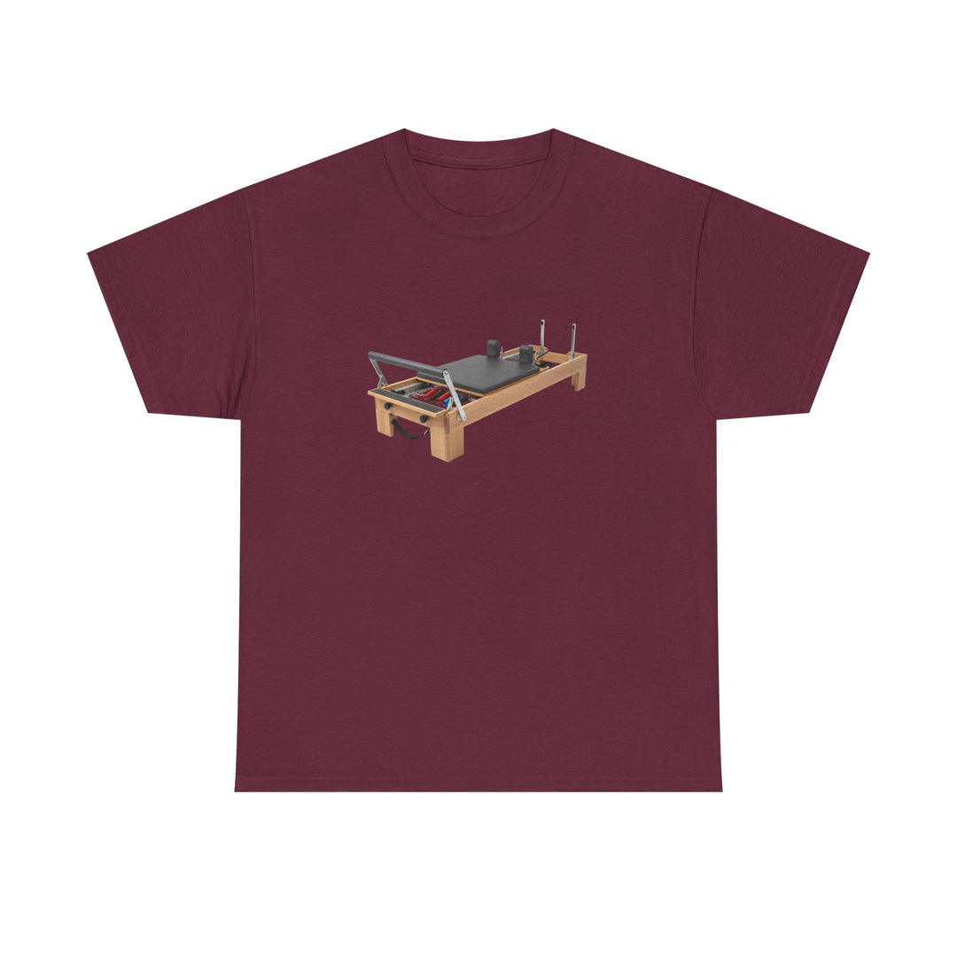 Pilates Reformer Tee – soft, breathable cotton designed for Pilates sessions. Comfortable, flexible, and perfect for reformer workouts or casual wear.