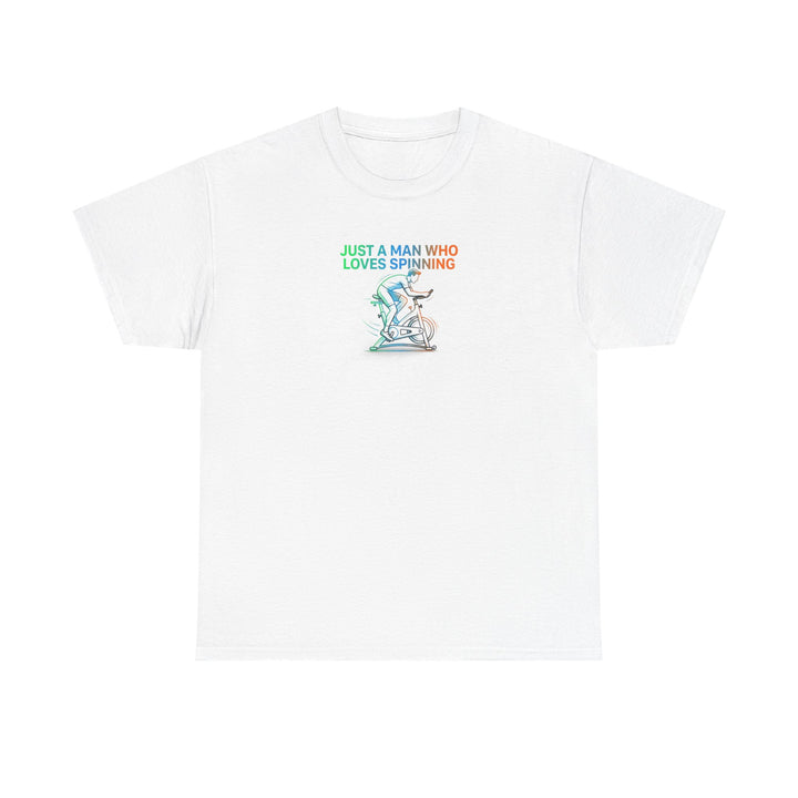 Spinner Enthusiast T-Shirt — "Just a Man Who Loves Spinning" Graphic Tee