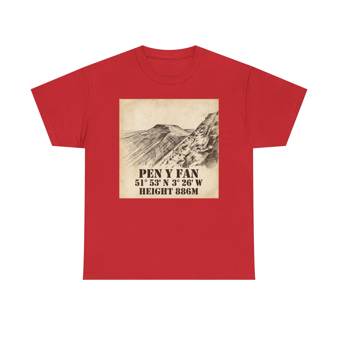 Pen y Fan T-Shirt - Brecon Beacons Vintage Coordinates &amp; Elevation