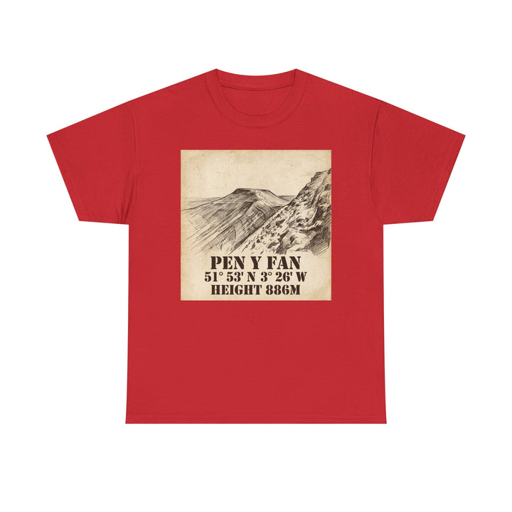 Pen y Fan T-Shirt - Brecon Beacons Vintage Coordinates &amp; Elevation