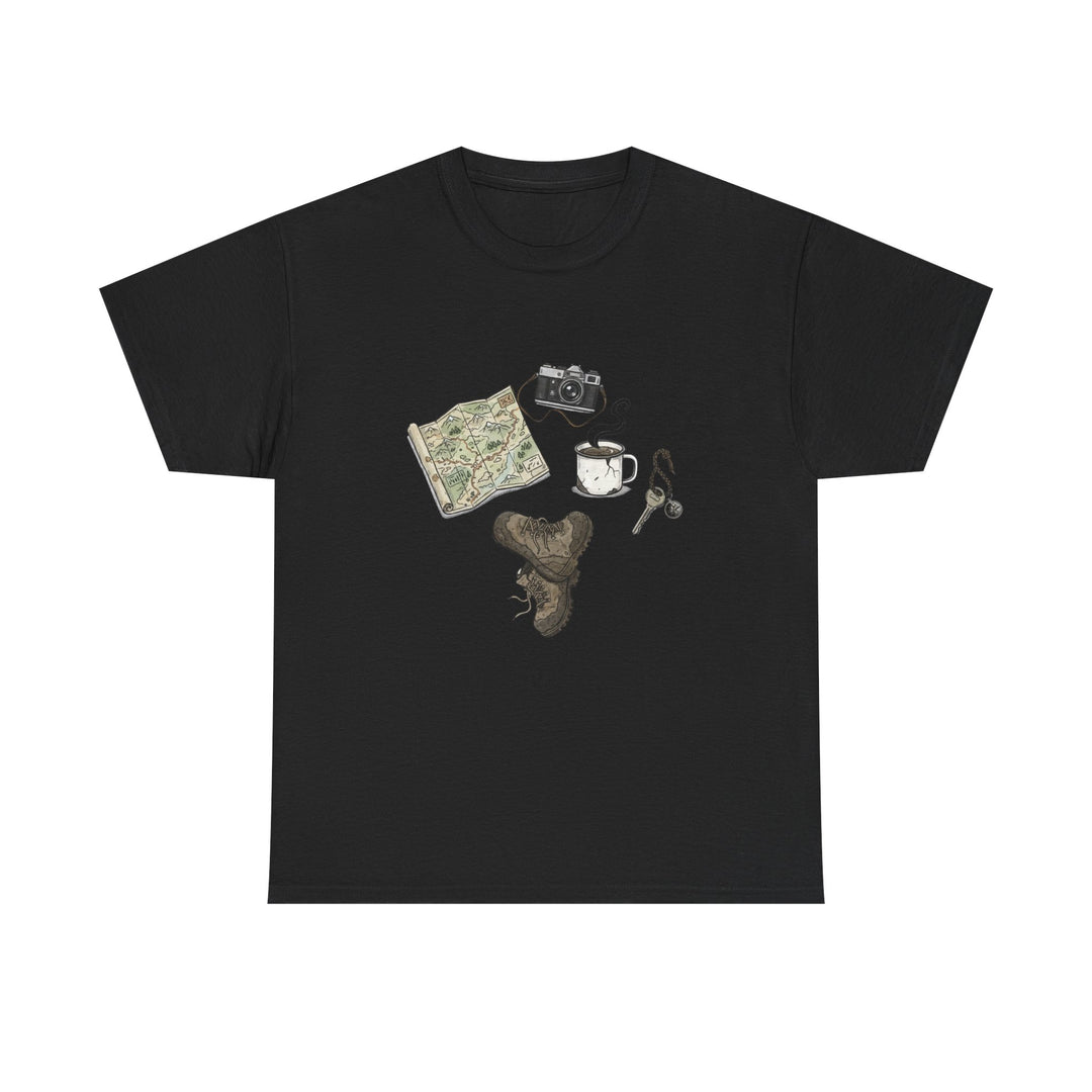 Retro Mountain Camping Gear Graphic T-Shirt - Outdoor Adventure Tee