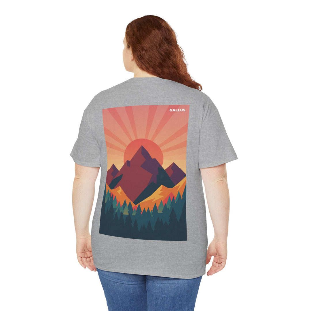 Mountain Sunset T-Shirt — Retro Nature Graphic Tee with &