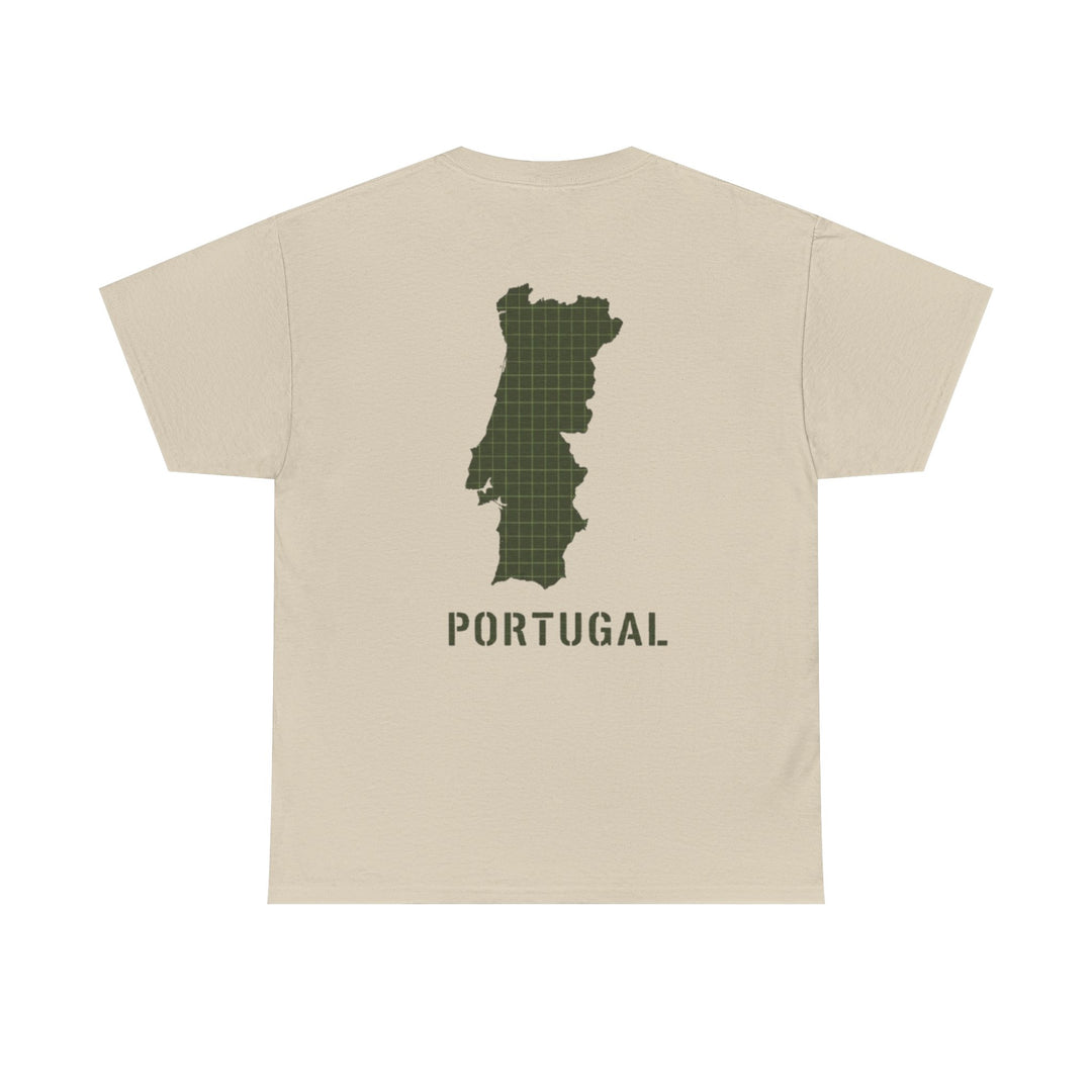 Portugal Map T-Shirt — Vintage Green Grid Portugal Tee