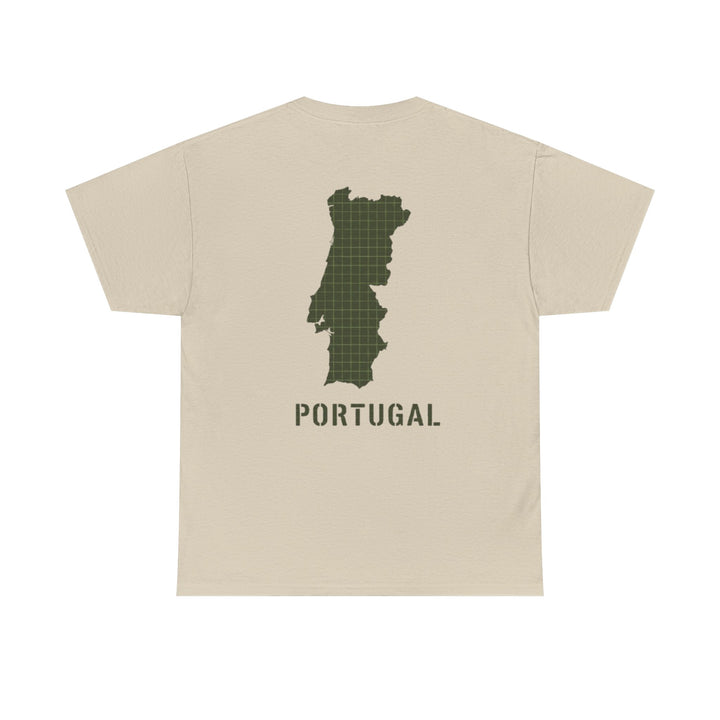 Portugal Map T-Shirt — Vintage Green Grid Portugal Tee