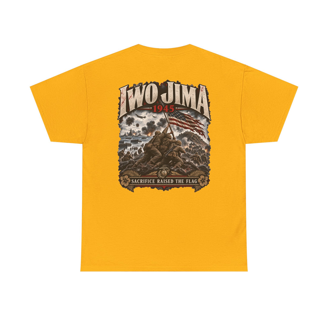 Iwo Jima 1945 Memorial T-Shirt — Sacrifice Raises the Flag Graphic Tee