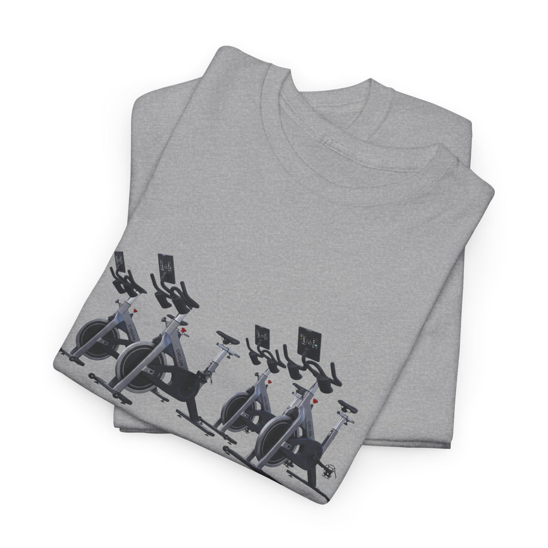 Spin Bikes Tee – soft, breathable cotton designed for indoor cycling and spin classes. Comfortable, durable, and perfect for active lifestyles.