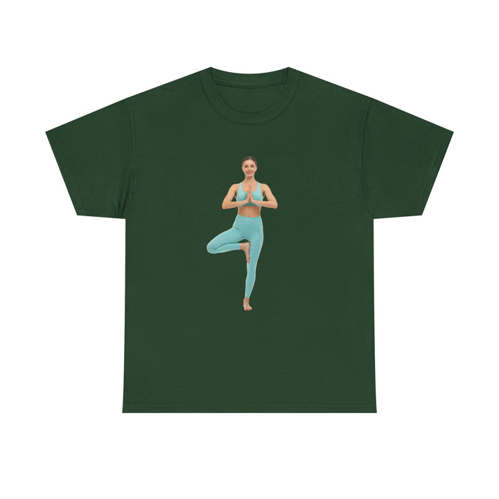 Yoga Pose Tee – soft, breathable cotton featuring a stylish yoga pose design. Perfect for yoga practice, meditation, or casual mindful lifestyle wear.