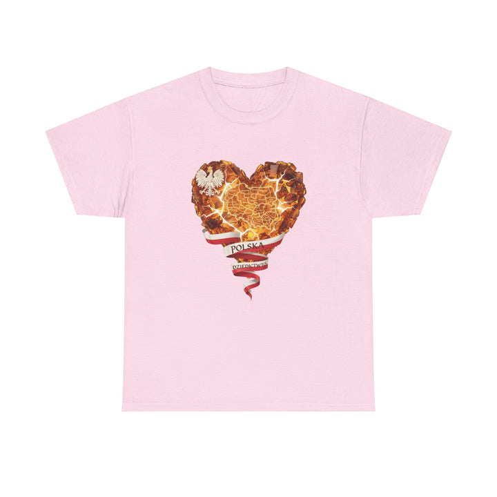 Polish Pride Heart Flame Tee | Polska Heritage T-Shirt