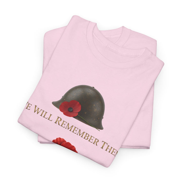 Poppy &amp; Helmet T-Shirt — Remembrance Floral Military Tribute Tee