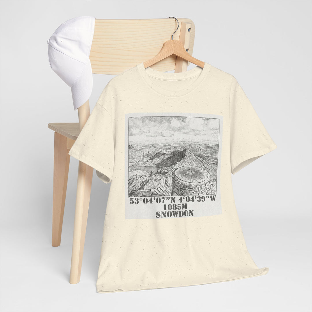 Snowdon Mountain Tee — Vintage Map Illustration with Coordinates