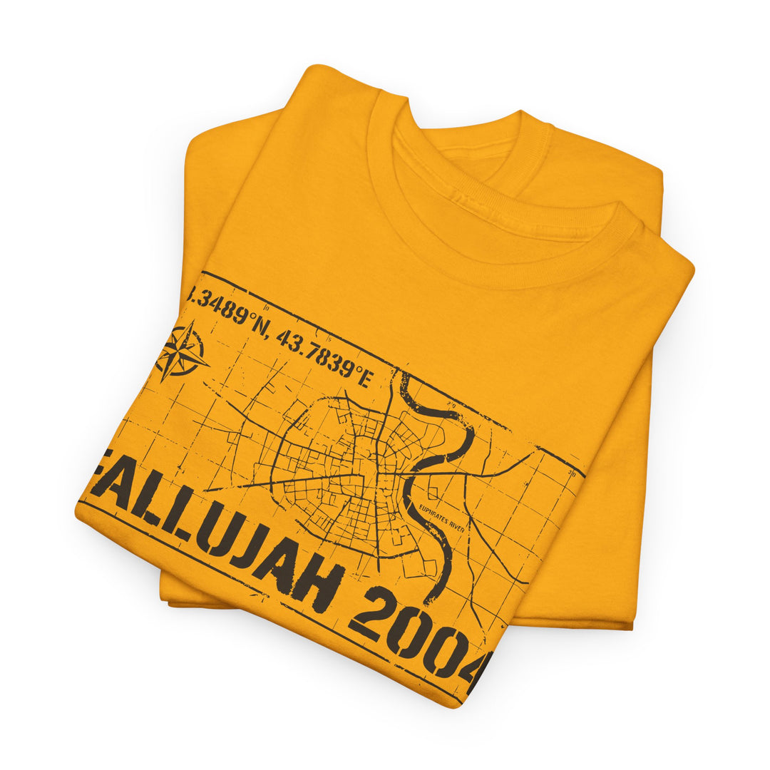 Fallujah 2004 Map Tee — Military Deployment Memorial T-Shirt