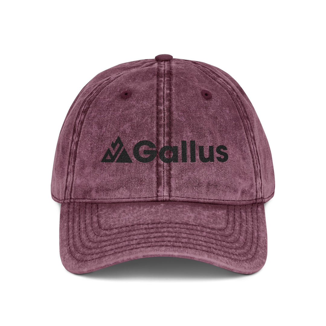 Vintage Embroidered Cap – Distressed Gray ‘GALLUS’ Patch Hat