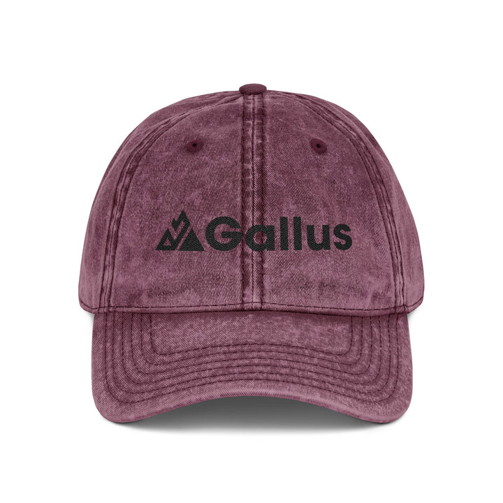 Vintage Embroidered Cap – Distressed Gray ‘GALLUS’ Patch Hat