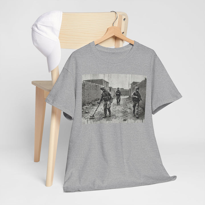 Helmand Vallon Patrol T-Shirt - Vintage Military Graphic Tee - Black &amp; White
