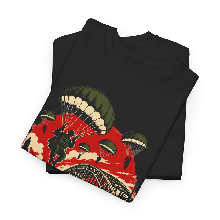 Arnhem T-Shirt — “One Bridge, Big Ask” WWII Paratrooper Humour Tee