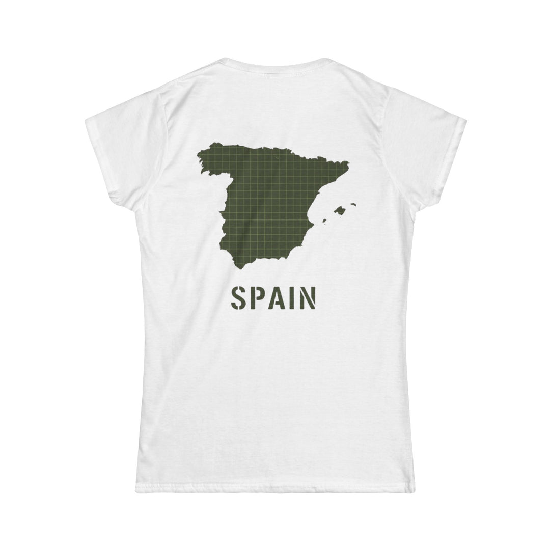 Spain Map Womens Tee — Gallus Logo Travel T‑Shirt