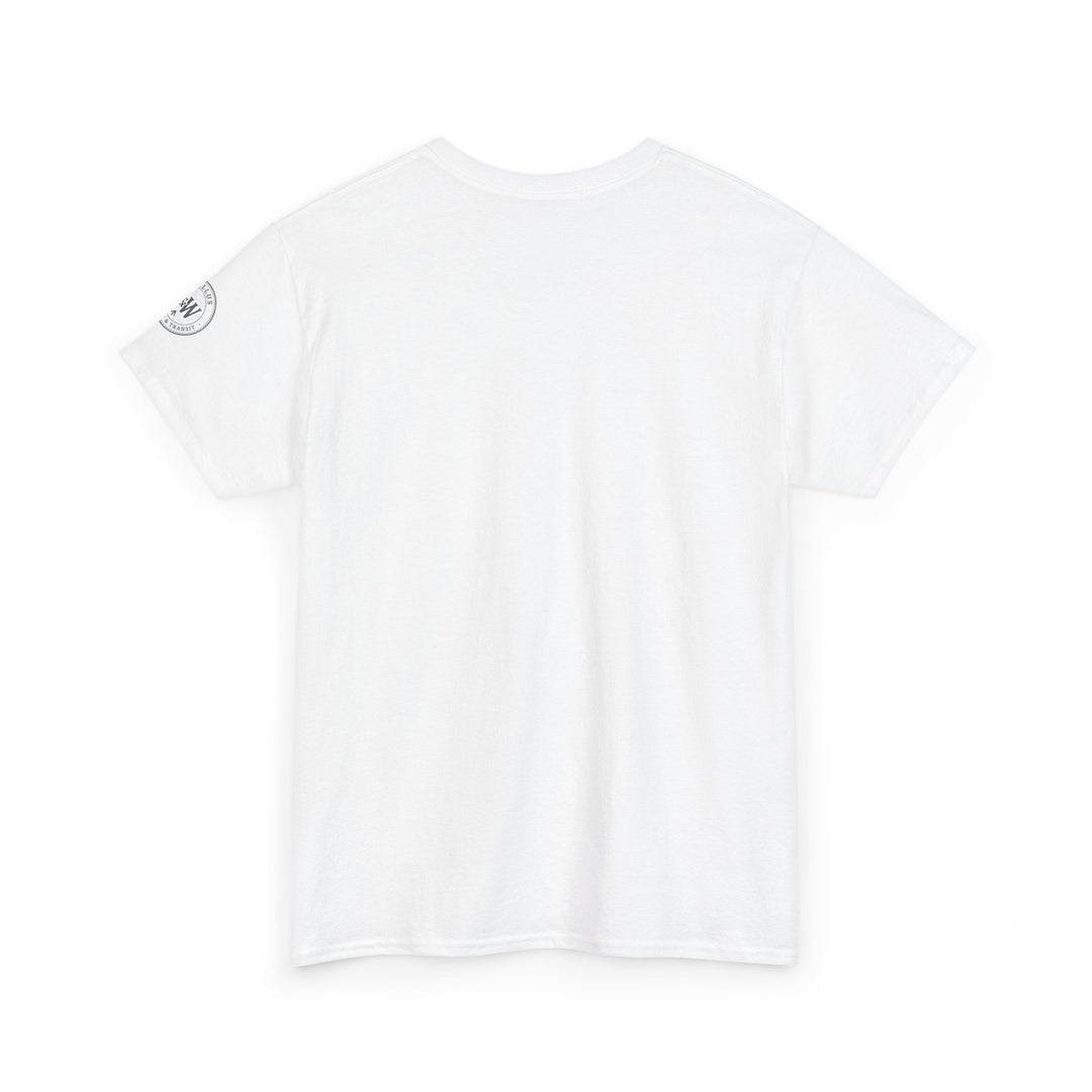 White short-sleeve T-shirt by S&amp;W Gallus, featuring a small logo print on the left sleeve.