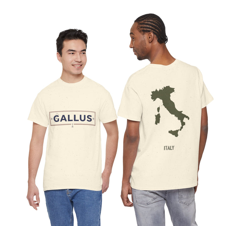 Italy Map Tee — GALLUS Logo Casual Cotton T-Shirt