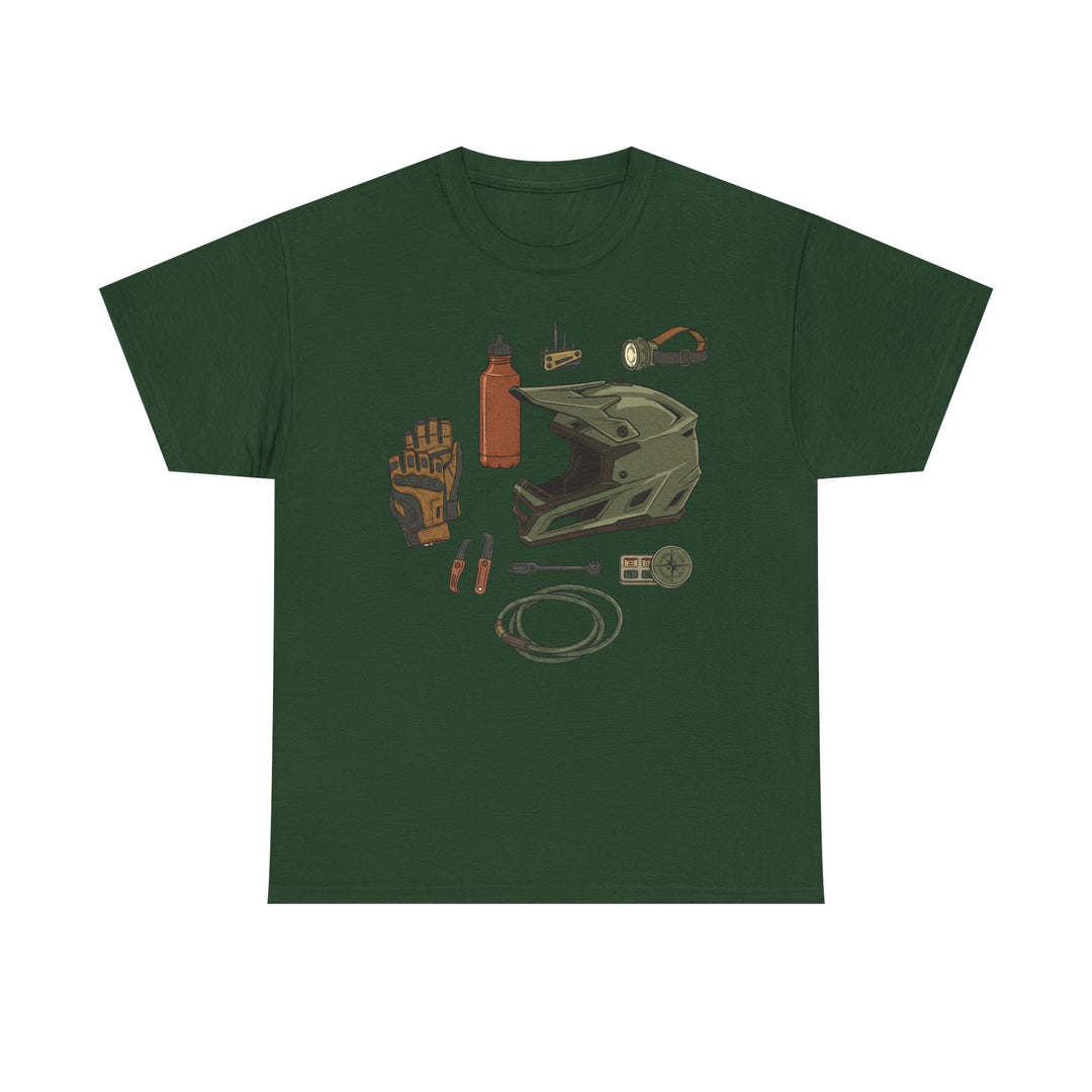 MTB Gear Layout T-Shirt — Mountain Bike Essentials Tee
