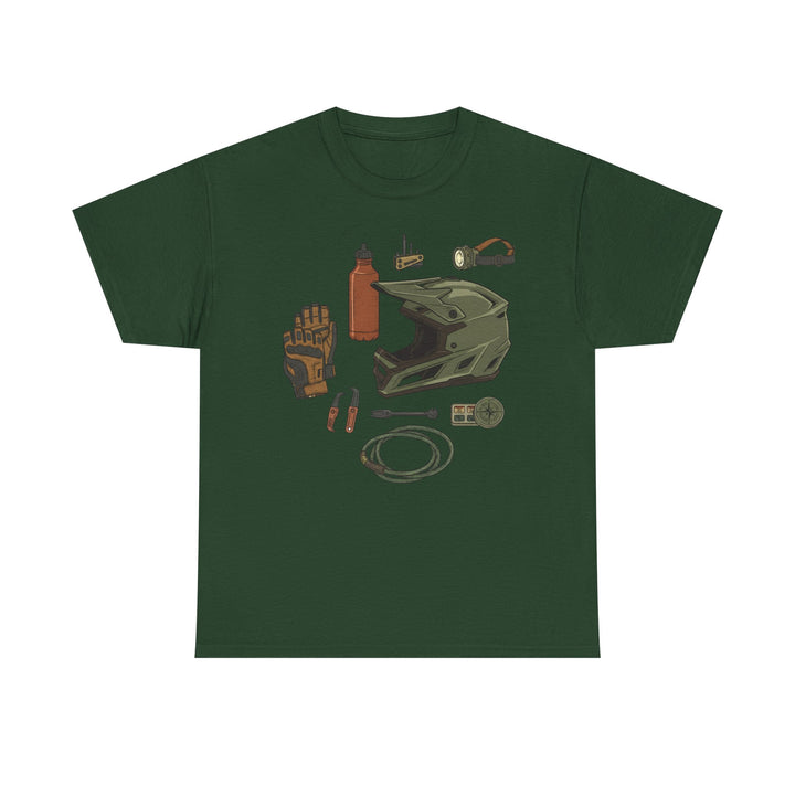 MTB Gear Layout T-Shirt — Mountain Bike Essentials Tee