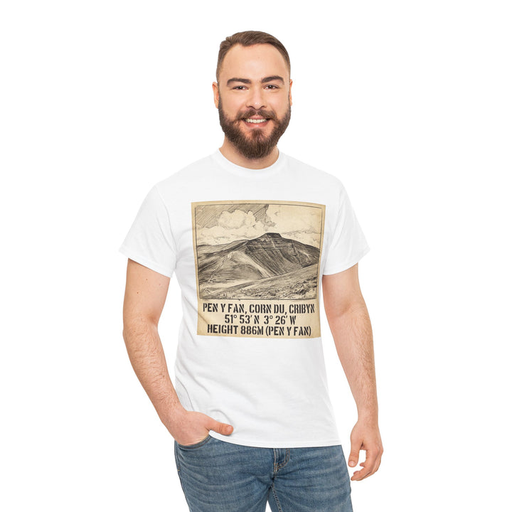 Pen y Fan Summit Coordinates T-Shirt — Vintage Mountain Peak Tee