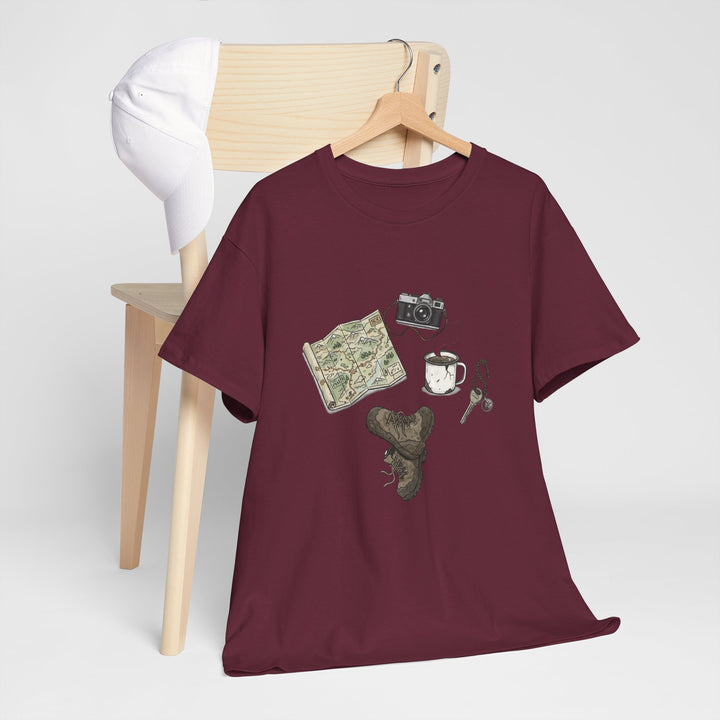 Retro Mountain Camping Gear Graphic T-Shirt - Outdoor Adventure Tee