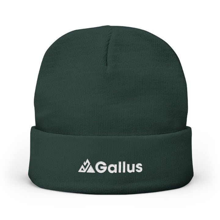 Embroidered "GALLUS" Knit Beanie - Bold Retro Logo Winter Hat