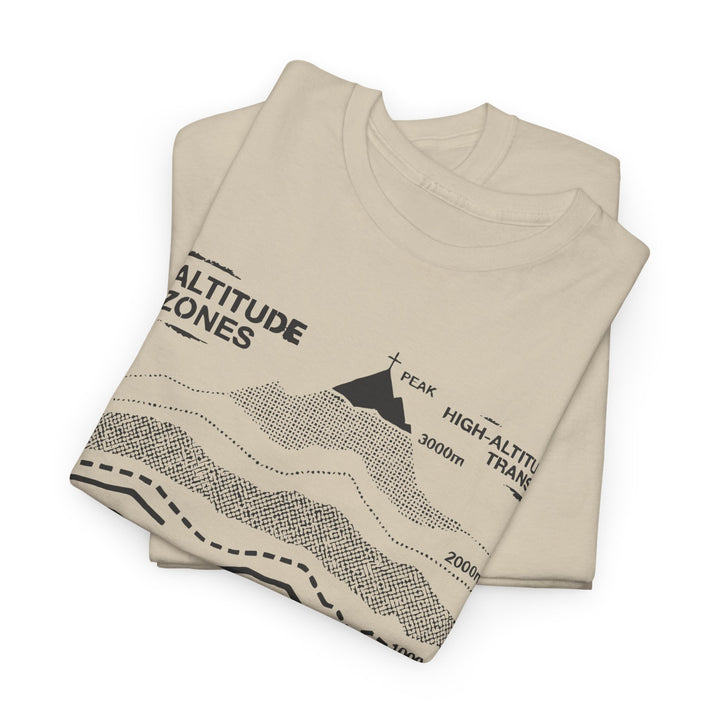 Retro Mountain Altitude Graphic T-Shirt — Vintage Topographic Hiking Tee