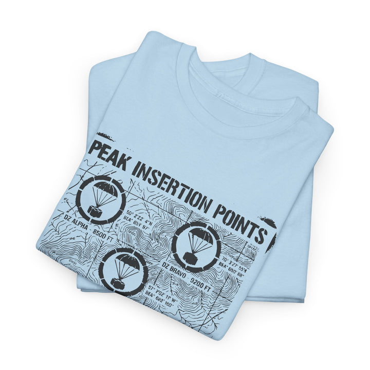 Retro Mountain Schematic Graphic T-Shirt — Technical Diagram Hiking Tee