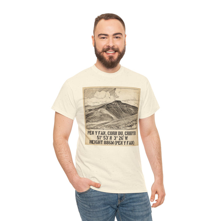 Pen y Fan Summit Coordinates T-Shirt — Vintage Mountain Peak Tee