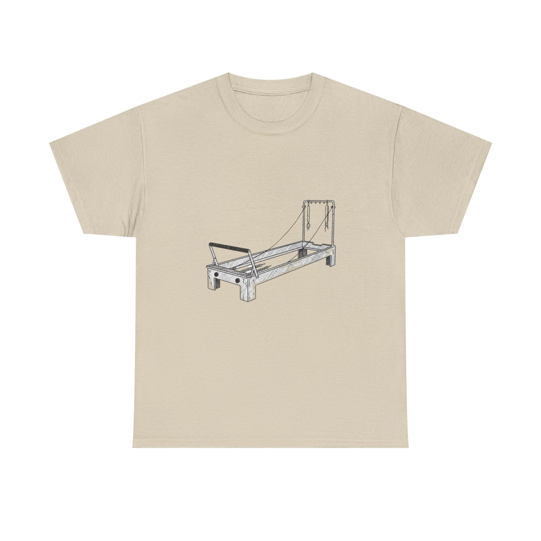 Pilates Reformer Tee – soft, breathable cotton designed for reformer Pilates. Comfortable, flexible, and perfect for studio workouts or casual wear.