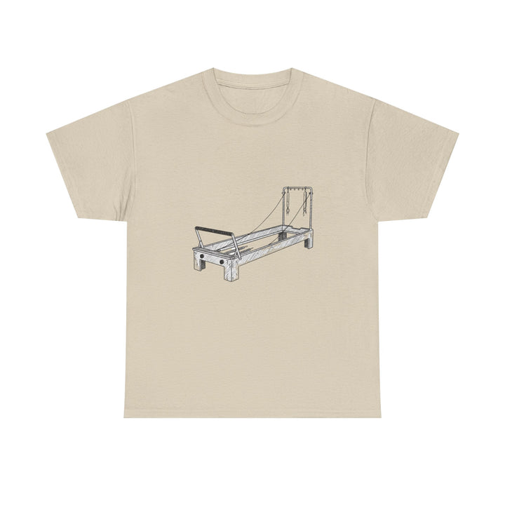 Pilates Reformer Tee – soft, breathable cotton designed for reformer Pilates. Comfortable, flexible, and perfect for studio workouts or casual wear.