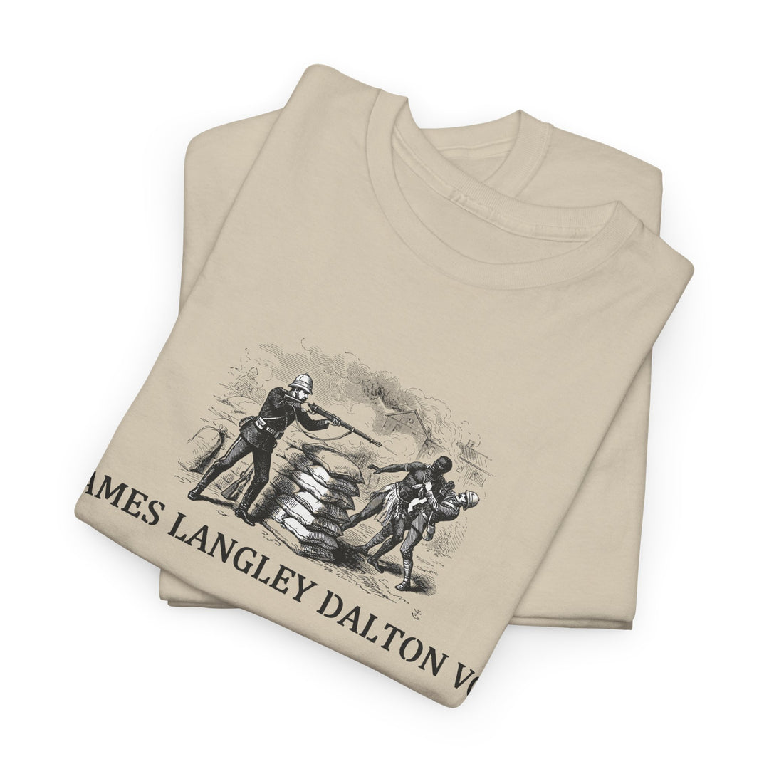 Dalton VC Rorke’s Drift Tribute T-Shirt honoring James Langley Dalton’s courage in 1879. A bold Anglo-Zulu War heritage design.