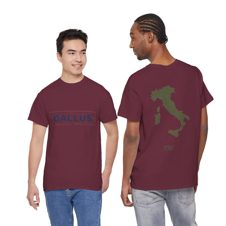 Italy Map Tee — GALLUS Logo Casual Cotton T-Shirt