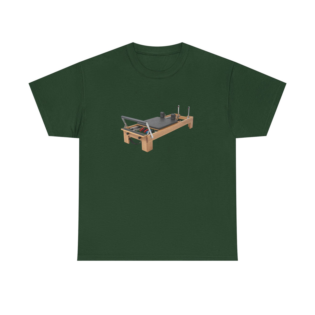Pilates Reformer Tee – soft, breathable cotton designed for Pilates sessions. Comfortable, flexible, and perfect for reformer workouts or casual wear.