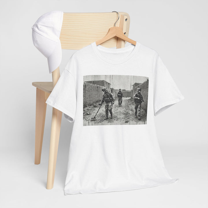 Helmand Vallon Patrol T-Shirt - Vintage Military Graphic Tee - Black &amp; White