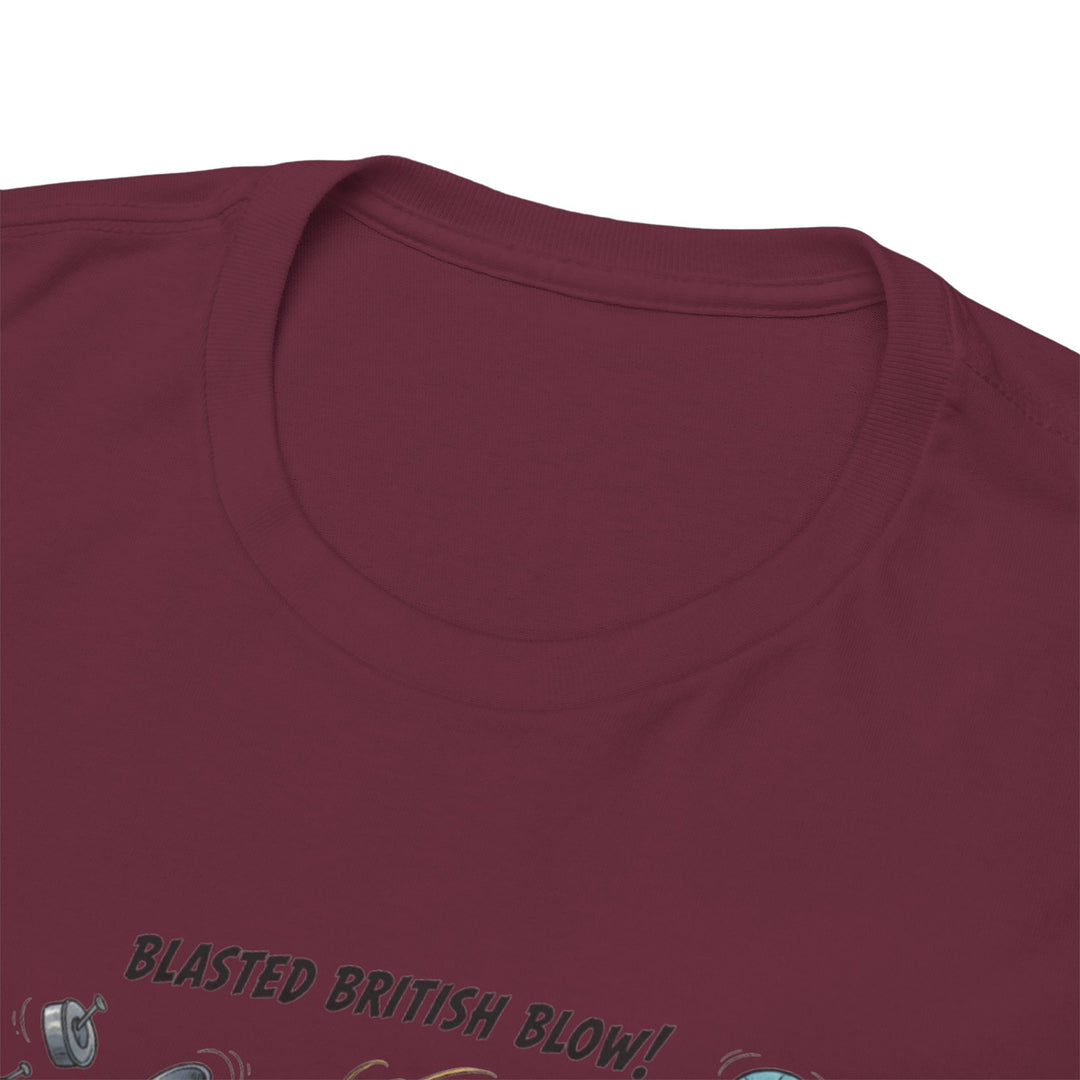 Blasted British Blow Graphic T-Shirt — Retro UK Camping Adventure Tee