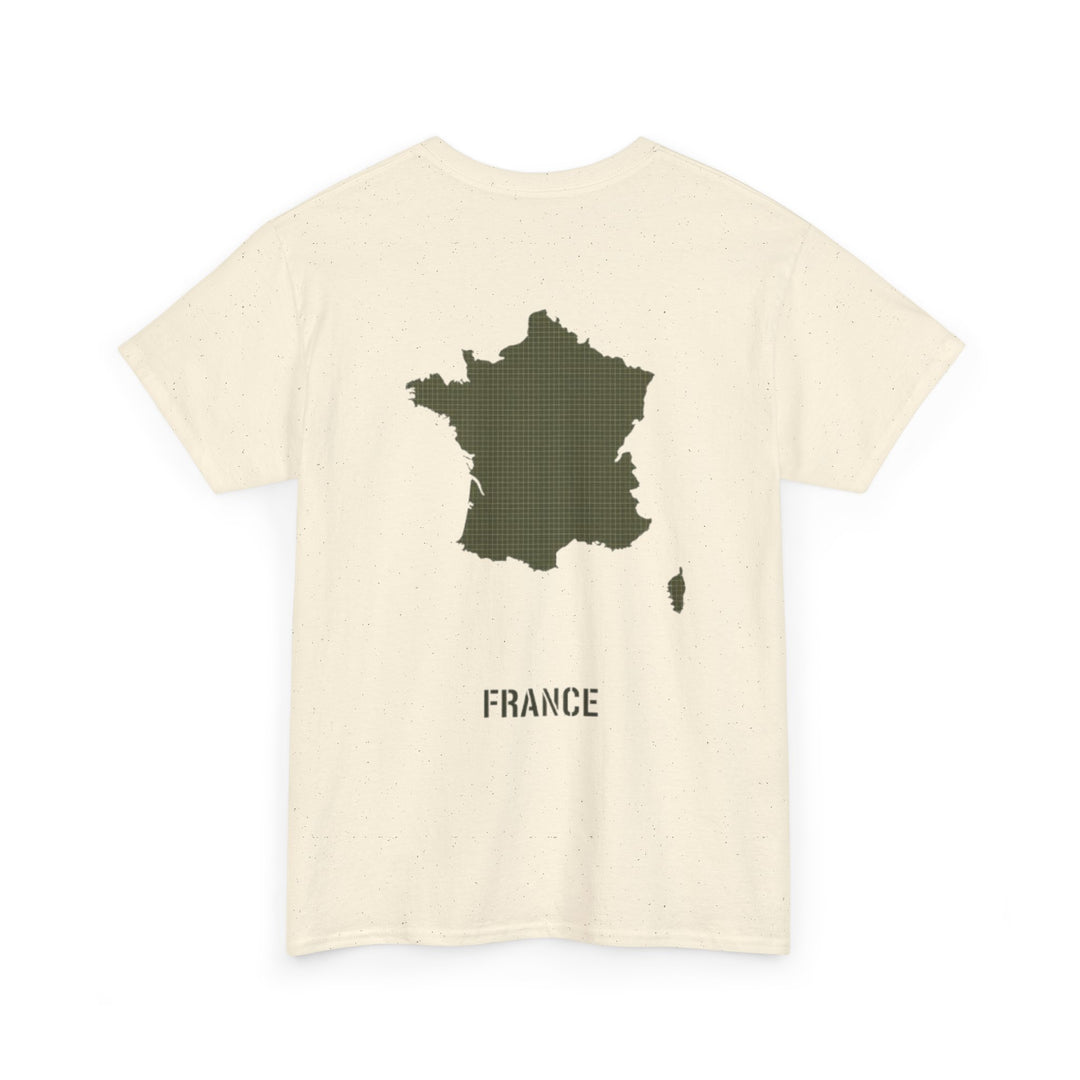 France Map T-Shirt — Minimalist Olive France Map Tee
