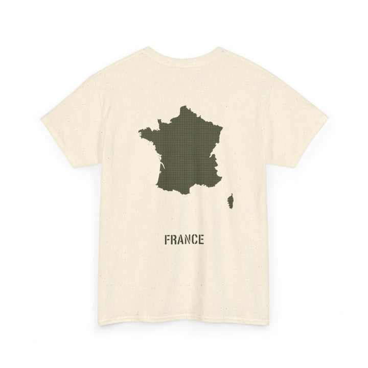 France Map T-Shirt — Minimalist Olive France Map Tee