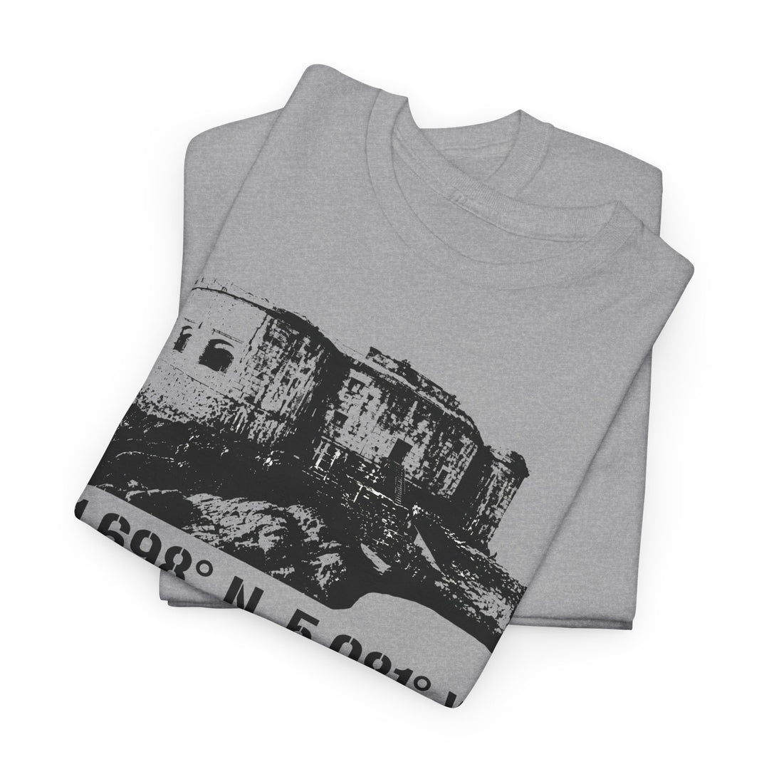 Stack Rock Fort T‑Shirt — Coastal Landmark Graphic Tee