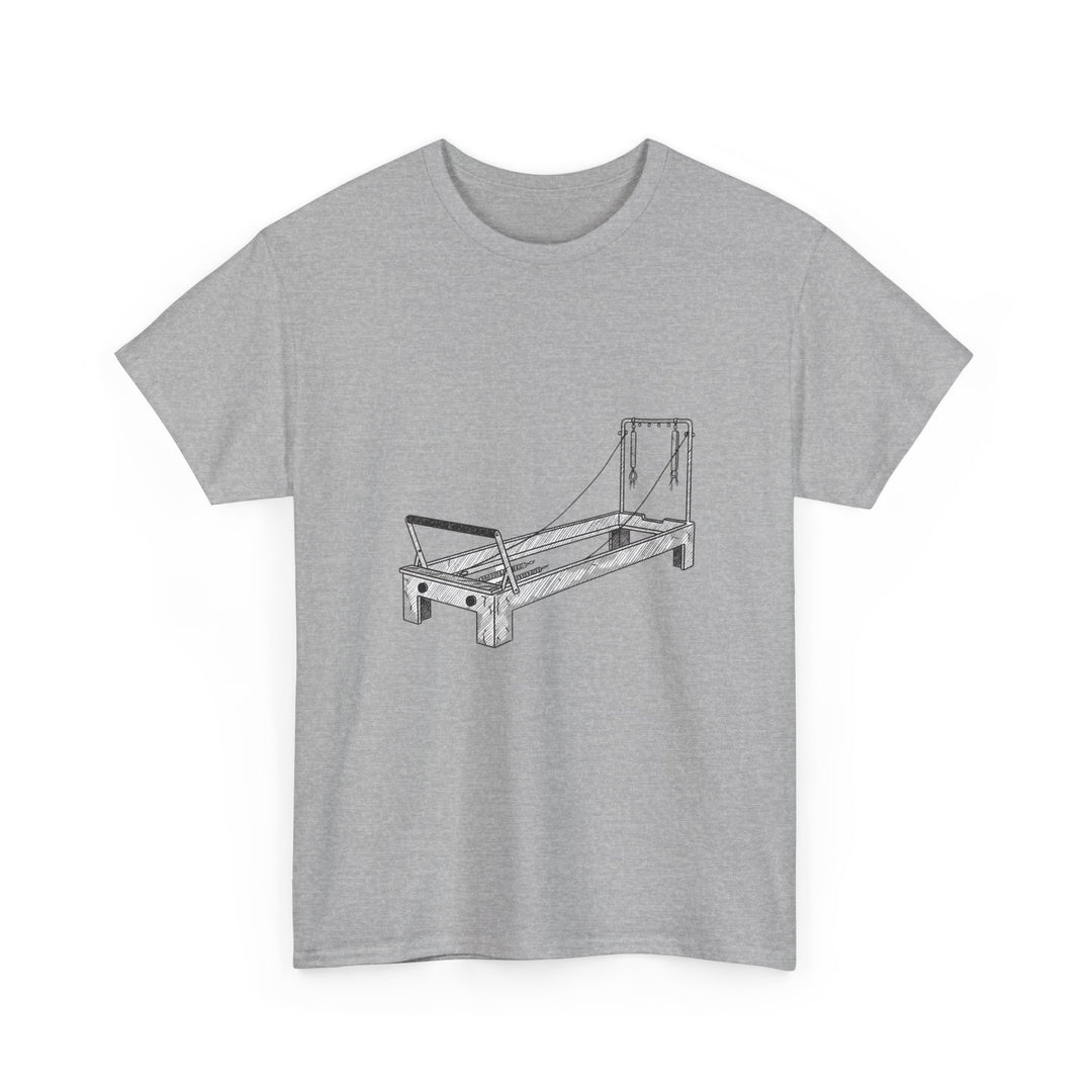 Pilates Reformer Tee – soft, breathable cotton designed for reformer Pilates. Comfortable, flexible, and perfect for studio workouts or casual wear.