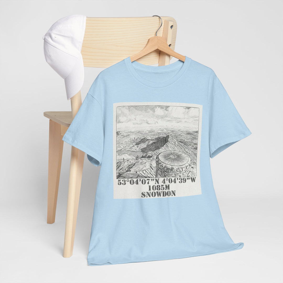 Snowdon Mountain Tee — Vintage Map Illustration with Coordinates