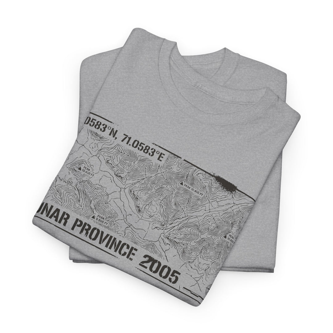 Kunar Province 2005 Map T-Shirt - Afghanistan Military Heritage Graphic Tee