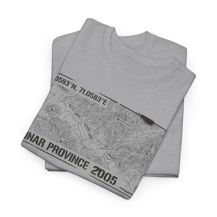 Kunar Province 2005 Map T-Shirt - Afghanistan Military Heritage Graphic Tee