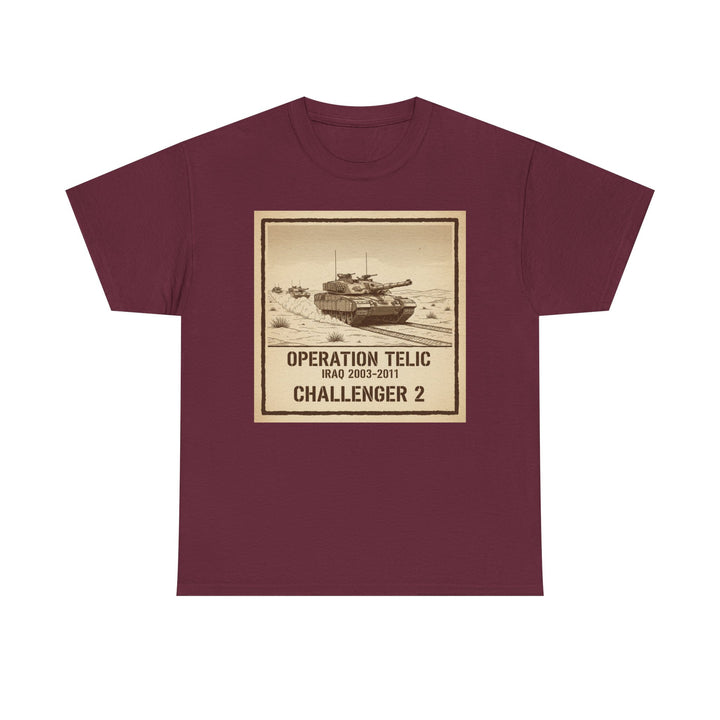 Challenger 2 Op Telic T-Shirt — Iraq 2003 Armoured Heritage Graphic