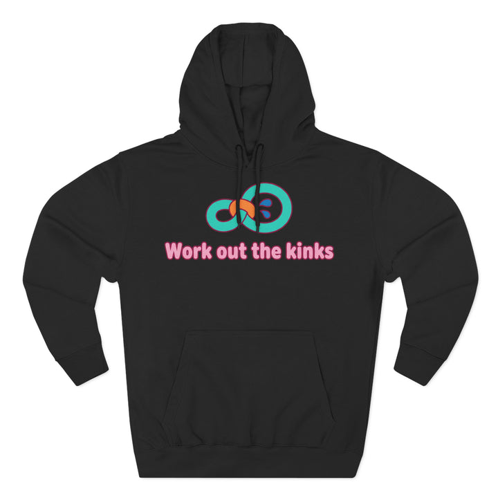 Black hoodie by S&amp;W Gallus with a hood, long sleeves, and a graphic design on the front.